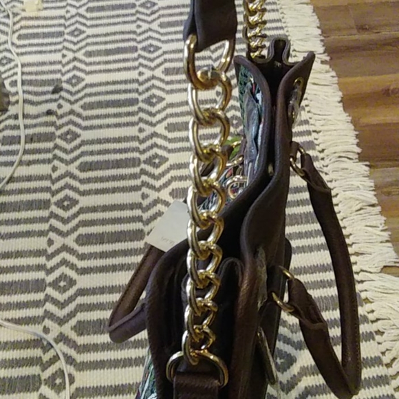 Multicolored sequined large handbag with 2 straps - Picture 5 of 9